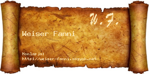 Weiser Fanni névjegykártya